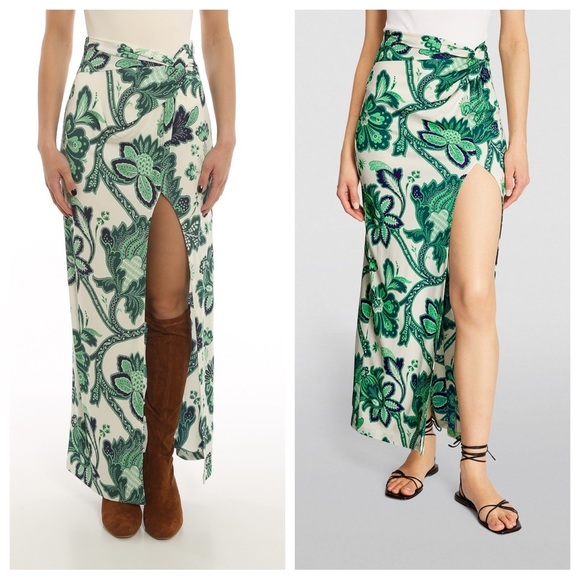 ETRO Tree Of Life High Slit Maxi Sarong Wrap Skirt Sz:42/Medium Spring 2022 - Picture 12 of 14